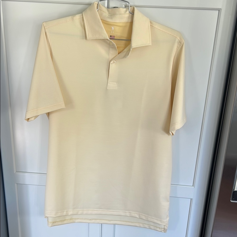 Cream Polo Shirt with Classic Collar and Soft Texture